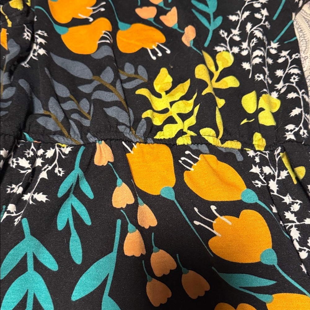 LuLaRoe Kids Dress with Vibrant Orange and Teal Patterns - Picture 3 of 3